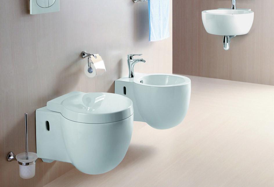 WC Toilette Spülrandlos wandmontage mit Softclose Sitz rund
