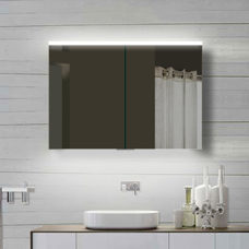 LED Spiegelschrank 100x70 cm, 2-türig Kaltweiss Badezimmer Spiegel